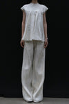 Mutedance 24 autumn and winter loose silk cashmere flower dyed trousers MD-MD24FW50-hoary